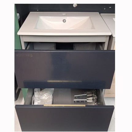 2 Drawer Modular Metro Vanity Unit & Basin 600mm - Indigo Blue Clearance Vanity Unit Waterworks Bathrooms 