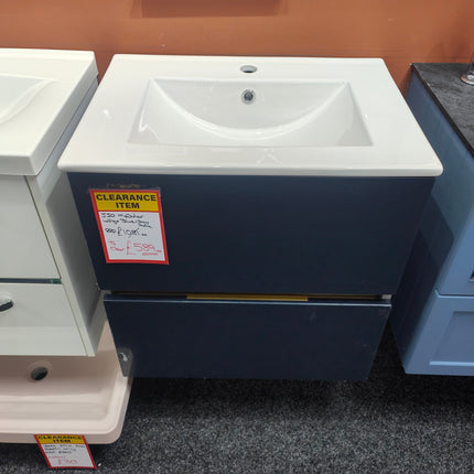 2 Drawer Modular Metro Vanity Unit & Basin 600mm - Indigo Blue Clearance Vanity Unit Waterworks Bathrooms 