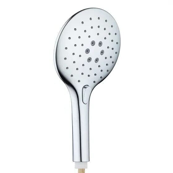 3 Mode Push Button Round Handset Retail Blister - Chrome Waterworks Showers Waterworks Bathrooms 