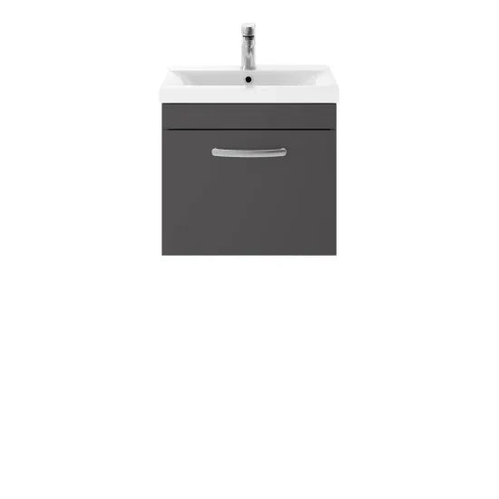 500 WH Single Drawer Vanity & Basin 1 Gloss Grey Clearance Vanity Unit Waterworks Bathrooms 