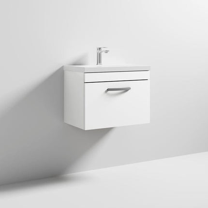 600 WH Single Drawer Vanity & Basin 1 Gloss White Clearance Vanity Unit Waterworks Bathrooms 