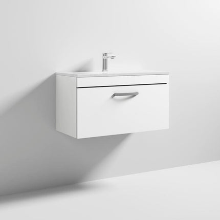 800 WH Single Drawer Vanity & Basin 2 Gloss White Clearance Vanity Unit Waterworks Bathrooms 