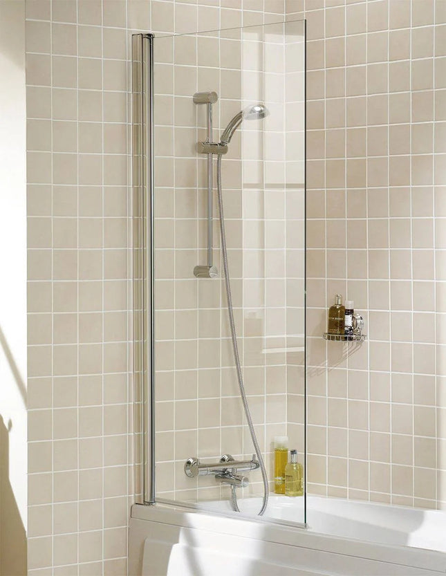 8MM SQUARE BATHSCREEN SINGLE PANEL SILVER Bath Screen Lakes 