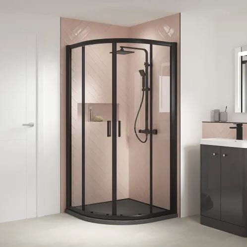900mm Black Profile Quadrant Enclosure Matt Black Bathrooms at Unit 5 