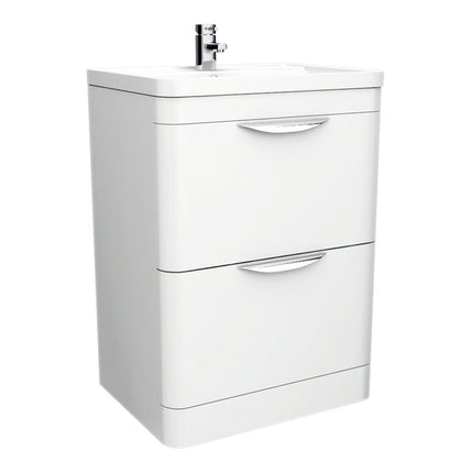 Atlas 600 FS Unit and Ceramic Basin White Waterworks Vanity Units Waterworks Bathrooms 