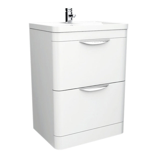 Atlas 600 FS Unit and Ceramic Basin White Waterworks Vanity Units Waterworks Bathrooms 