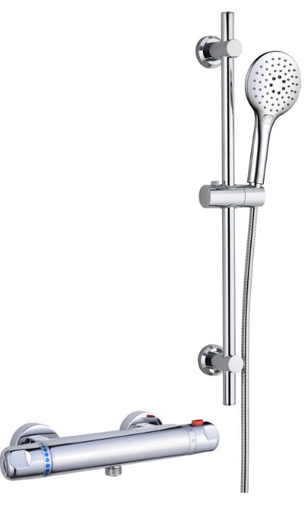 Bala Low Pressure High-Flow Riser Kit - Chrome Exposed Shower Waterworks Bathrooms 