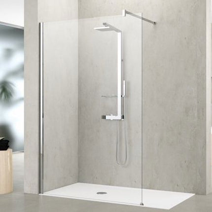 Chrome Aroma 8 Series Wetroom glass with Arm 2000mm A:680-7 Shower Enclosure Waterworks Bathrooms 