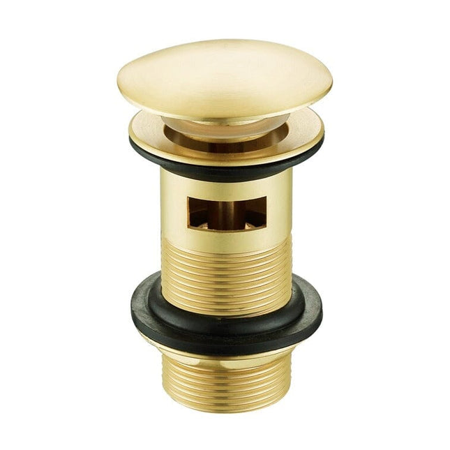 Click Clack Basin Waste Brushed Brass Slotted Waterworks Wastes - Bits & Bobs Waterworks Bathrooms 