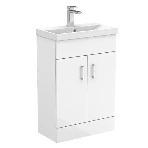Eden Slim Satin White 560 Vanity Unit and Ceramic Basin Waterworks Vanity Units Waterworks Bathrooms 