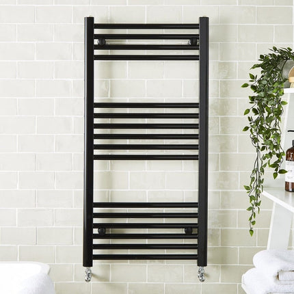 Empire 22mm Straight Towel Rail - 800mm x 600mm - Black Waterworks Heating Waterworks Bathrooms 