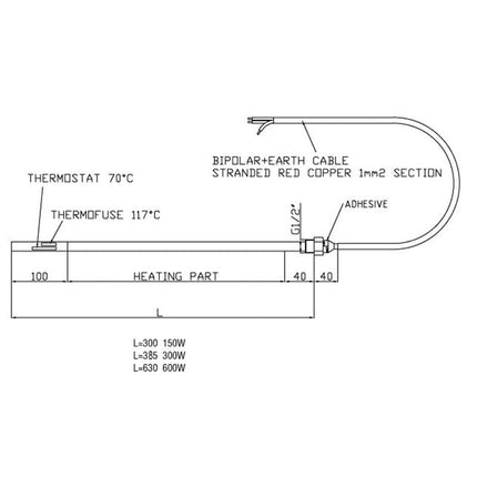 Empire Dual Fuel Heating Element - 300W Waterworks Bathrooms 