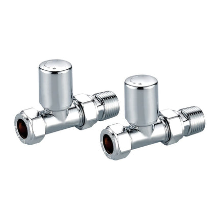 Empire Radiator Valve - Straight 15mm (Pair) Radiator Valve Waterworks Bathrooms 