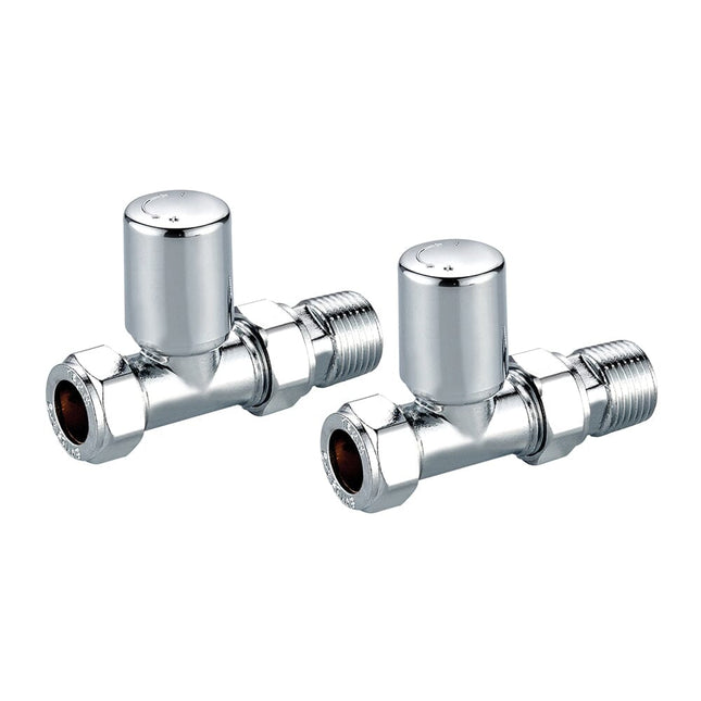 Empire Radiator Valve - Straight 15mm (Pair) Radiator Valve Waterworks Bathrooms 