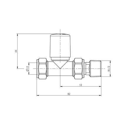 Empire Radiator Valve - Straight 15mm (Pair) Radiator Valve Waterworks Bathrooms 