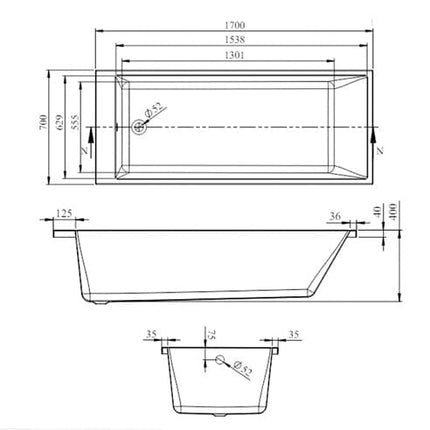 Excel Edge Bath Leg Set Waterworks Baths Screens and Panel Waterworks Bathrooms 