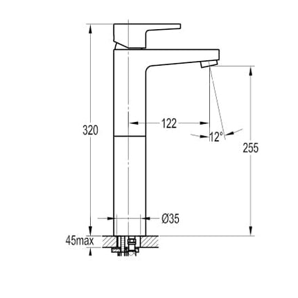 Flova Dekka tall 320mm mono basin mixer with slotted clicker waste set Basin Taps Flova 