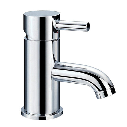 Flova Levo Small Basin Mixer 138 mm With Slotted Clicker Waste Basin Tap Flova 