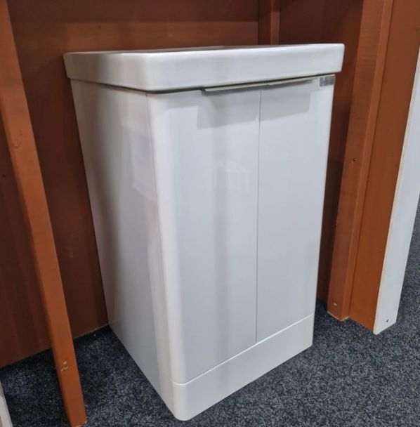 GLOSS WHITE Valencia Floor Stnding Vanity Unit inc Ceramic B Clearance Vanity Unit Waterworks Bathrooms 