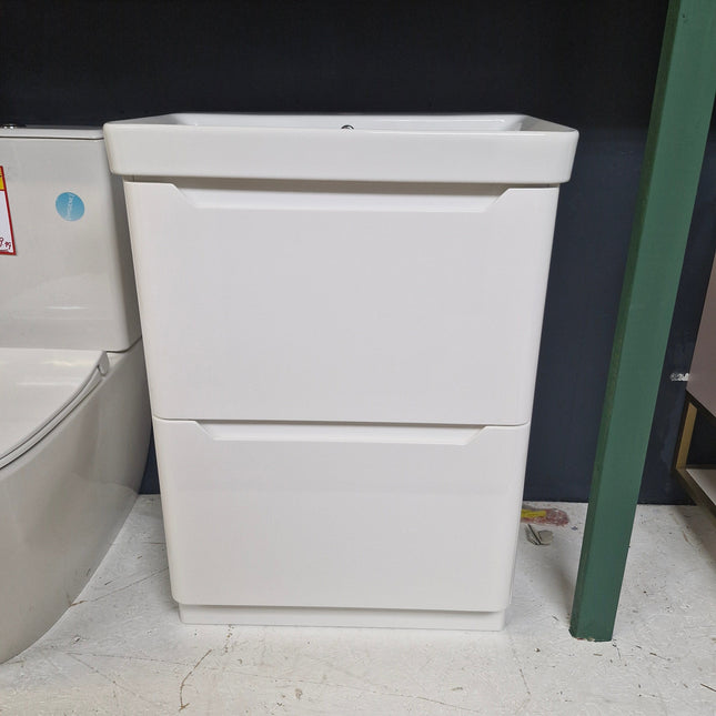 Holly 600 Floor Unit White & Ceramic Basin Clearance Vanity Unit Bathrooms at Unit 5 