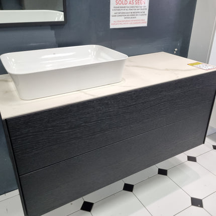 IDEAL STANDARD Conca 1200 Vanity Unit in Smoked Oak Clearance Vanity Unit Waterworks Bathrooms 