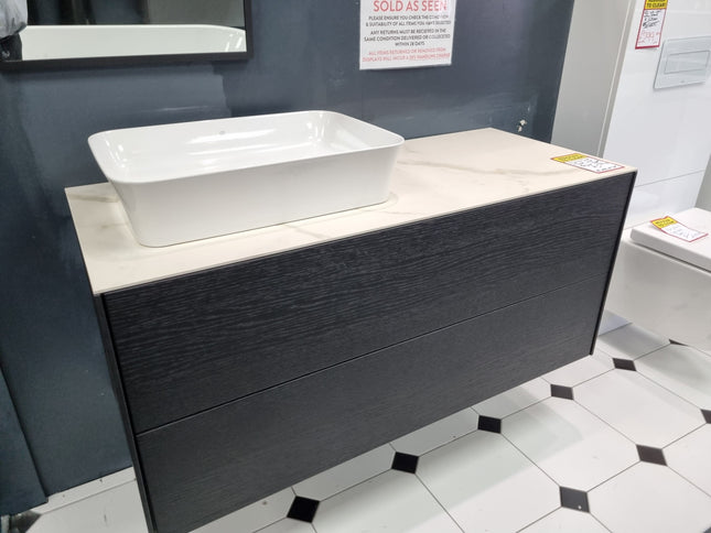 IDEAL STANDARD Conca 1200 Vanity Unit in Smoked Oak Clearance Vanity Unit Waterworks Bathrooms 