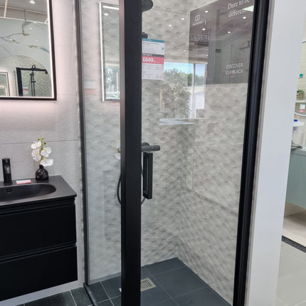 IDEAL STANDARD Connect 2 Enclosure - 800mm Pivot Door & Side Panel - Silk Black Clearance Shower Enclosure Waterworks Bathrooms 