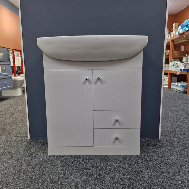 Ikoma Pearl Matt Grey Vanity Unit & ceramic basin 750mm Clearance Vanity Unit Bathrooms at Unit 5 