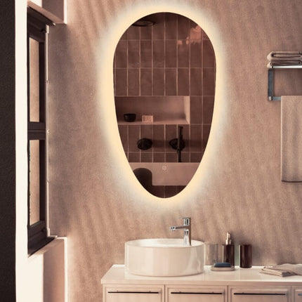 Jacob Teardrop LED Touch Mirror w. Demist - 500x900x30 Clearance Mirror Waterworks Bathrooms 