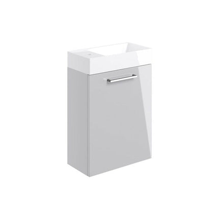 Lux Viglio 410mm Wall Hung 1 Door Basin Unit & Basin - Grey Waterworks Vanity Units Waterworks Bathrooms 