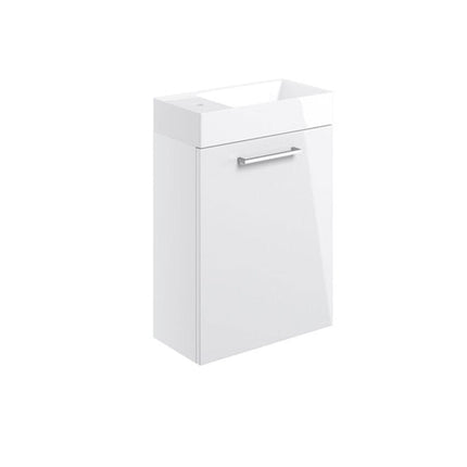 Lux Viglio 410mm Wall Hung 1 Door Basin Unit & Basin - White Waterworks Vanity Units Waterworks Bathrooms 