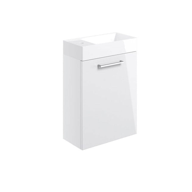 Lux Viglio 410mm Wall Hung 1 Door Basin Unit & Basin - White Waterworks Vanity Units Waterworks Bathrooms 