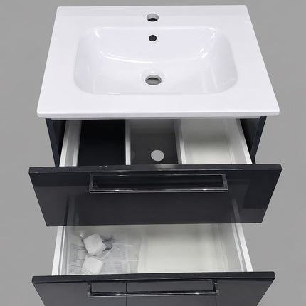 Lux Viglio 610mm Wall Hung 2 Drawer Basin Unit & Basin Clearance Vanity Unit Waterworks Bathrooms 