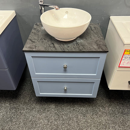 M Series 600 Wall Mounted Double Drawer Cabinet Clearance Vanity Unit Deuco 