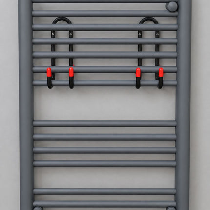 Matt Grey Heated Towel Rail 800 x 500 Heating Element Waterworks Bathrooms 