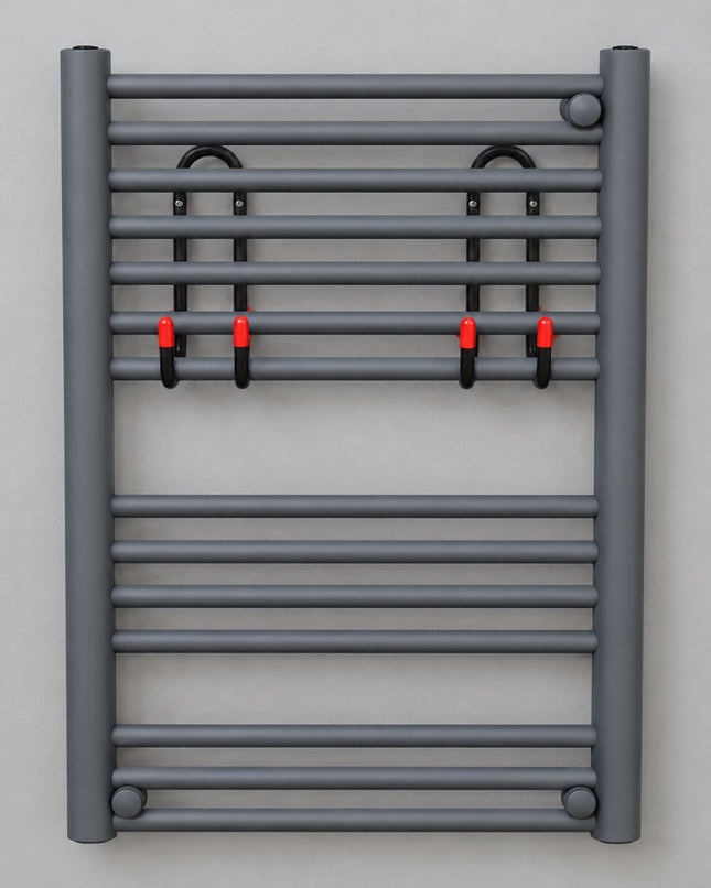 Matt Grey Heated Towel Rail 800 x 500 Heating Element Waterworks Bathrooms 
