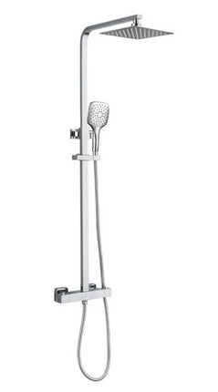 Menai Premium Square Thermostatic Overhead Shower Kit - Chro Exposed Shower Waterworks Bathrooms 