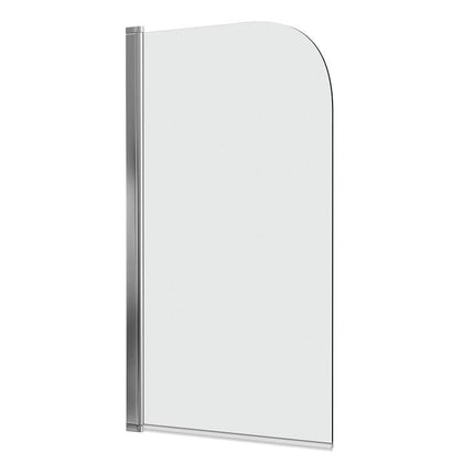 Metro Chrome Round Edge Bath Screen 1400 x 800mm Bath Screen Waterworks Bathrooms 