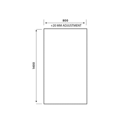 Metro Chrome Square Edge Bath Screen 1400 x 800mm Bath Screen Waterworks Bathrooms 