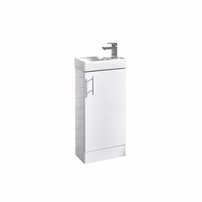 Metro Cloakroom Vanity Floor Standing White Gloss Waterworks Vanity Units Waterworks Bathrooms 