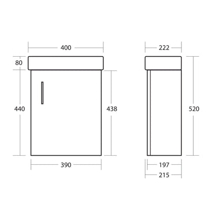 Metro Cloakroom Vanity Wall Mounted White Gloss Waterworks Vanity Units Waterworks Bathrooms 