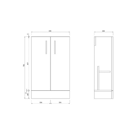 Metro Deep Cloakroom White Gloss Unit and Ceramic Basin Waterworks Vanity Units Waterworks Bathrooms 