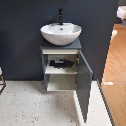 Miller City Highland Green 40cm Cloakroom Unit & Linear Led Mirror Clearance Vanity Unit Bathrooms at Unit 5 