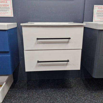 Mito 600 Wall Hung Double Drawer Vanity Unit And Basin Clearance Vanity Unit Aqua Dart 