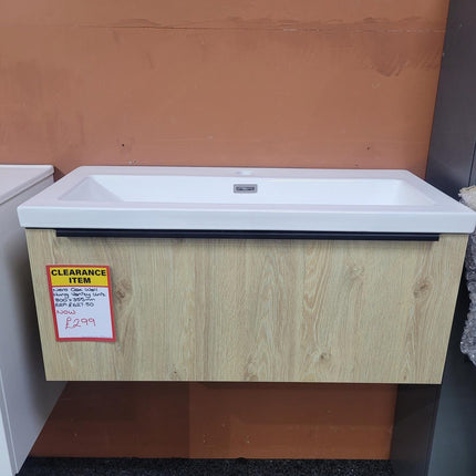 Muro PLUS Wall Hung 800 Basin Cab Davos Oak Clearance Vanity Unit Waterworks Bathrooms 