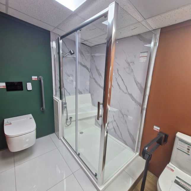Nera Sliding Door Corner LH 1500 X 900 Clearance Shower Enclosure Bathrooms at Unit 5 