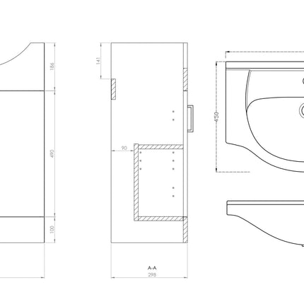 Pearl 650mm Vanity Unit & Ceramic Basin Waterworks Vanity Units Waterworks Bathrooms 
