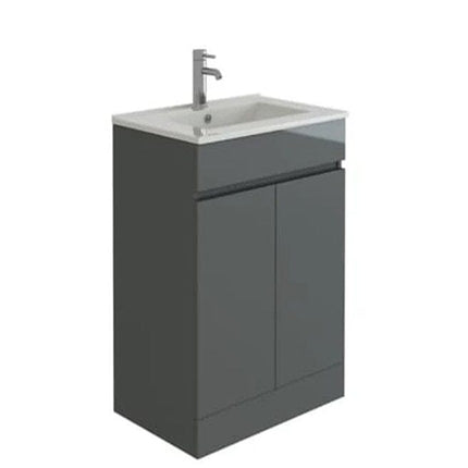 Planet 500 Grey FS Unit and Slim-Edge Basin Waterworks Vanity Units Waterworks Bathrooms 