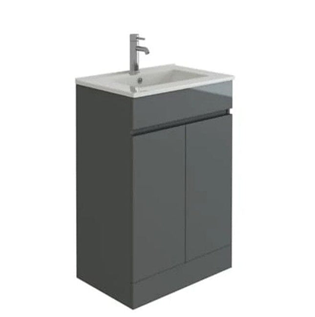 Planet 500 Grey FS Unit and Slim-Edge Basin Waterworks Vanity Units Waterworks Bathrooms 