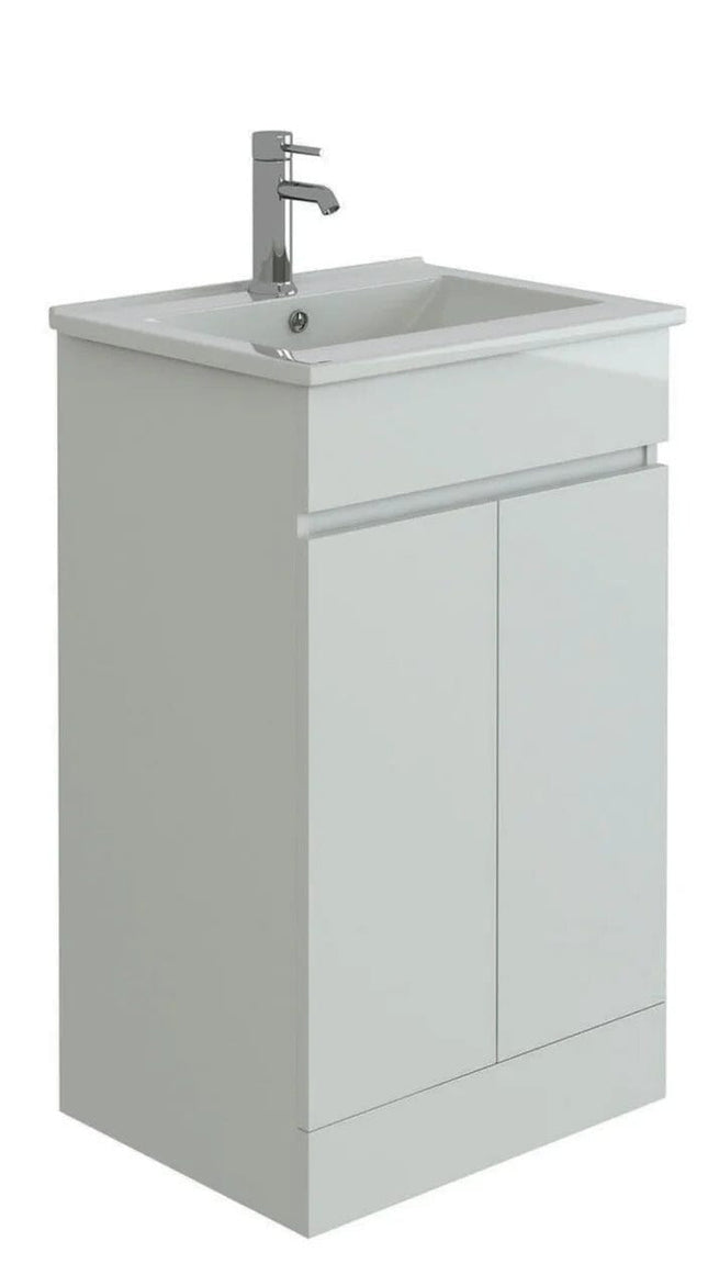 Planet 500 White FS Unit and Slim-Edge Basin Waterworks Vanity Units Waterworks Bathrooms 